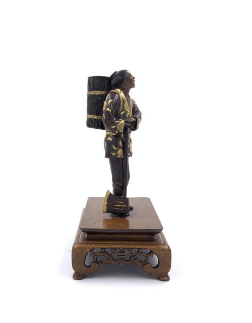 JAPANESE GILT BRONZE FIGURE MEIJI PERIOD - ADDITIONAL PHOTO 3