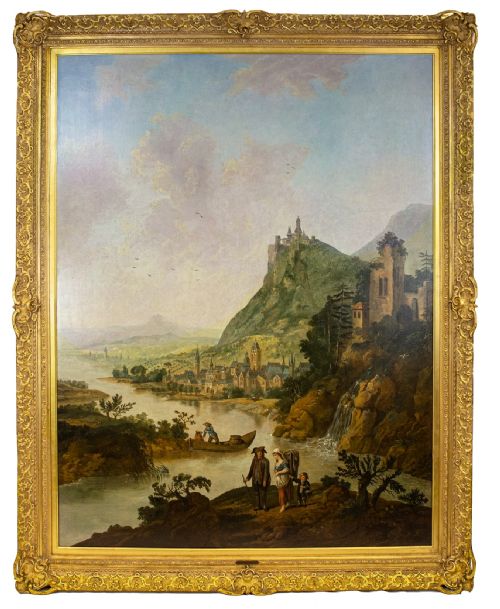 a capriccio rhineland landscape large oil on canvas attributed to christian georg schutz 18th19th century - CATEGORY: ANTIQUE ART - DATED 19TH CENTURY