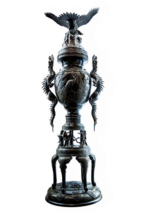 A MONUMENTAL JAPANESE BRONZE INCENSE BURNER MEIJI PERIOD LATE 19TH CENTURY - ADDITIONAL PHOTO 1