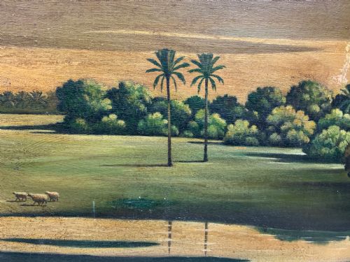 VIEW OF BEDIEH THE WILDERNESS OIL ON CANVAS PAINTING BY ABDUL KADIR AL RASSAM IRAQ 18821952 - ADDITIONAL PHOTO 5
