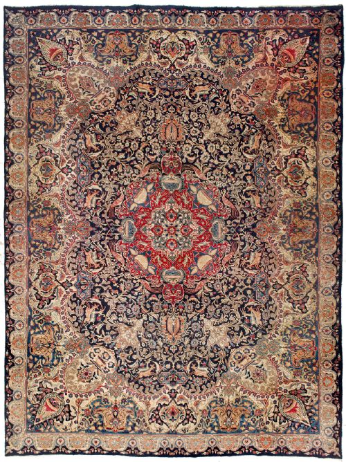 large multicoloured persian wool on cotton sarouk carpet - CATEGORY: ANTIQUE RUGS - DATED 1920