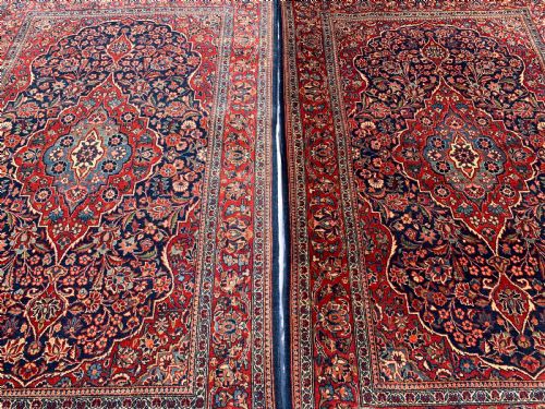 UNUSUAL SIZE PAIR OF PERSIAN KASHAN RUGS - ADDITIONAL PHOTO 4