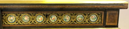 A VICTORIAN AMBOYNA WOOD AND EBONISED WRITING DESK WITH SEVRES STYLE PORCELAIN PLAQUES - ADDITIONAL PHOTO 7