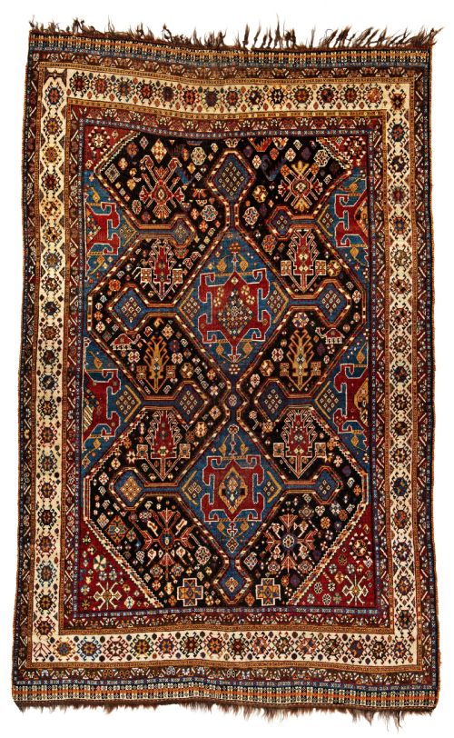 colourful persian qashqai rug 19th century - CATEGORY: ANTIQUE RUGS - DATED 19TH CENTURY
