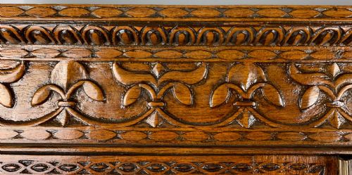 ANGLOINDIAN CARVED PADOUK LINEN PRESS - ADDITIONAL PHOTO 4
