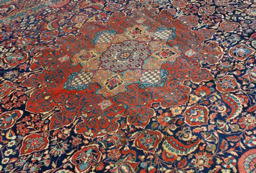 LARGE ANTIQUE PERSIAN KASHAN CARPET - ADDITIONAL PHOTO 1