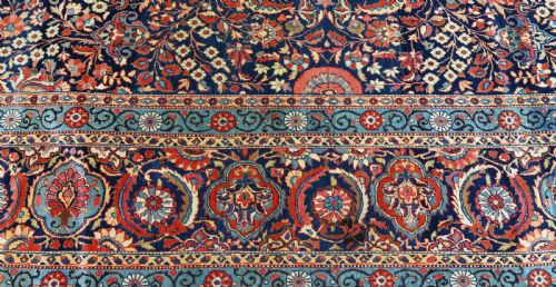 LARGE ANTIQUE PERSIAN KASHAN CARPET - ADDITIONAL PHOTO 2