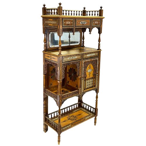 19TH CENTURY SPANISH NASRID REVIVAL PARQUETRY WOOD CABINET - ADDITIONAL PHOTO 1