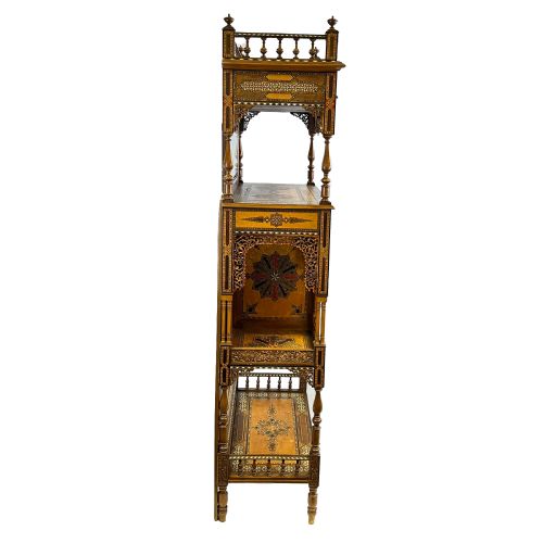 19TH CENTURY SPANISH NASRID REVIVAL PARQUETRY WOOD CABINET - ADDITIONAL PHOTO 3