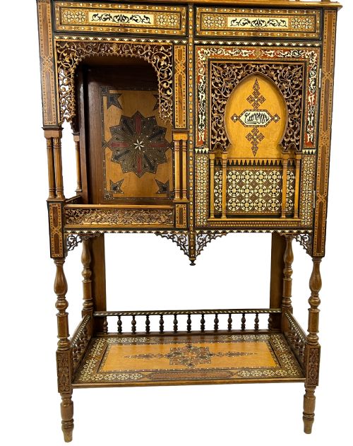 19TH CENTURY SPANISH NASRID REVIVAL PARQUETRY WOOD CABINET - ADDITIONAL PHOTO 7