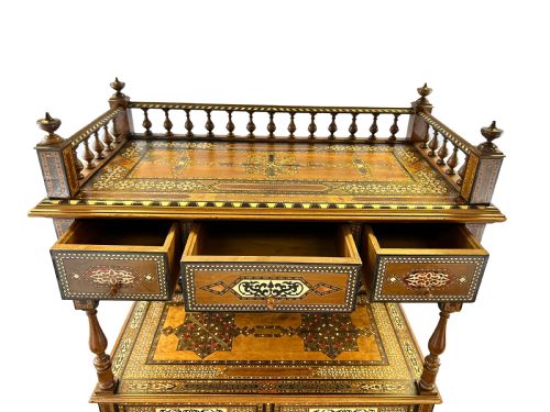 19TH CENTURY SPANISH NASRID REVIVAL PARQUETRY WOOD CABINET - ADDITIONAL PHOTO 10