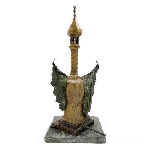 LATE 19TH CENTURY AUSTRIAN BERGMAN COLD PAINTED BRONZE LAMP - ADDITIONAL PHOTO 2