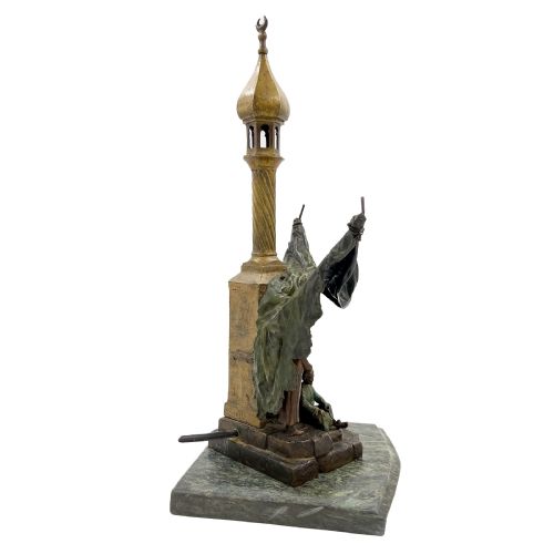 LATE 19TH CENTURY AUSTRIAN BERGMAN COLD PAINTED BRONZE LAMP - ADDITIONAL PHOTO 3