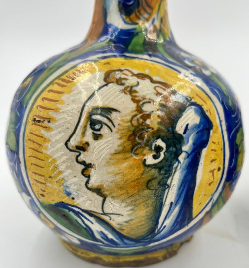 A PAIR OF MAIOLICA POLYCHROME VASES ITALY 18TH CENTURY - ADDITIONAL PHOTO 3