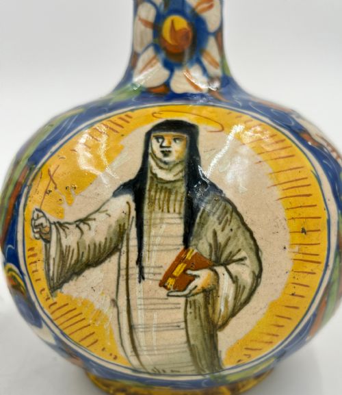 A PAIR OF MAIOLICA POLYCHROME VASES ITALY 18TH CENTURY - ADDITIONAL PHOTO 6