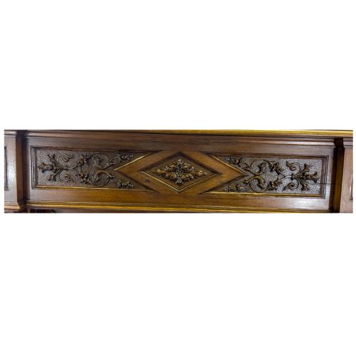 ANTIQUE CARVED WOOD FIREPLACE MANTEL - ADDITIONAL PHOTO 6