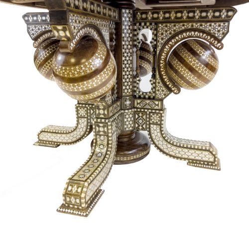 ALBERTO PINTO STYLE SYRIAN MOTHER OF PEARL AND BONE INLAID ROUND CENTREDINING TABLE - ADDITIONAL PHOTO 1