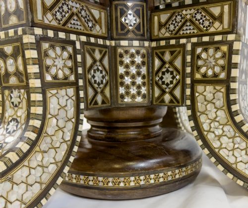 ALBERTO PINTO STYLE SYRIAN MOTHER OF PEARL AND BONE INLAID ROUND CENTREDINING TABLE - ADDITIONAL PHOTO 2