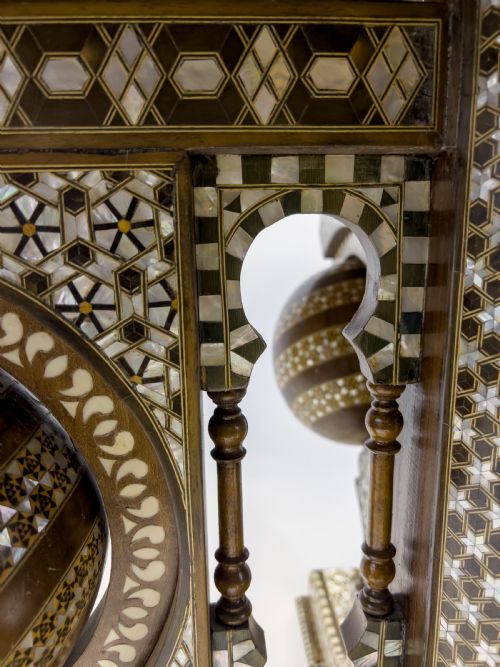 ALBERTO PINTO STYLE SYRIAN MOTHER OF PEARL AND BONE INLAID ROUND CENTREDINING TABLE - ADDITIONAL PHOTO 6