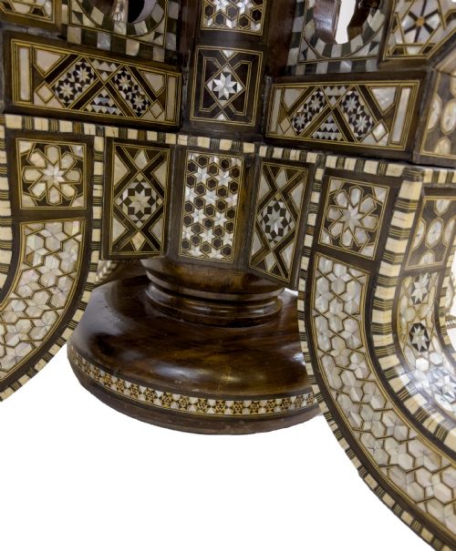 ALBERTO PINTO STYLE SYRIAN MOTHER OF PEARL AND BONE INLAID ROUND CENTREDINING TABLE - ADDITIONAL PHOTO 7