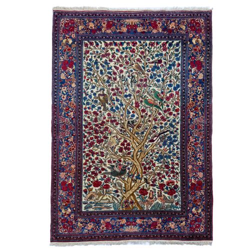 colourful antique persian tehran rug - CATEGORY: ANTIQUE RUGS - DATED 1920