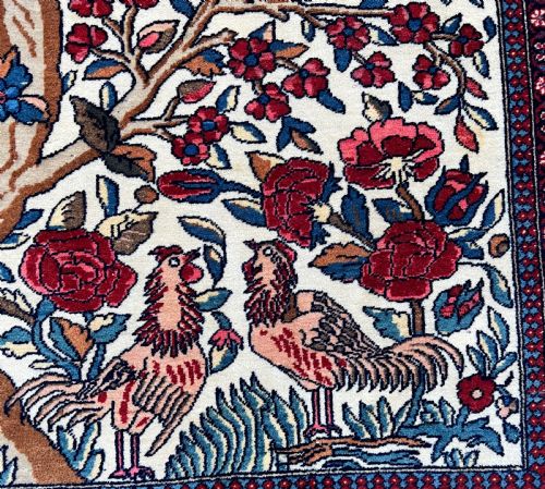COLOURFUL ANTIQUE PERSIAN TEHRAN RUG - ADDITIONAL PHOTO 5
