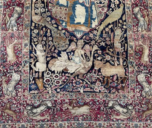 PICTORIAL KERMAN RAVER RUG DEPICTS KHOSROW ANUSHIRVAN KING OF PERSIA - ADDITIONAL PHOTO 1
