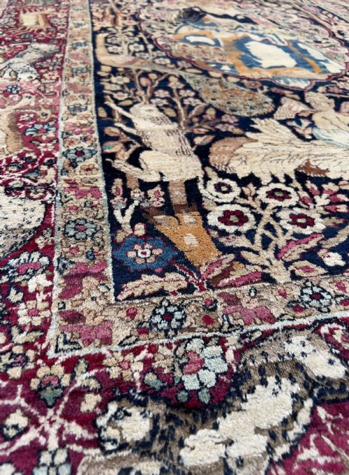 PICTORIAL KERMAN RAVER RUG DEPICTS KHOSROW ANUSHIRVAN KING OF PERSIA - ADDITIONAL PHOTO 7