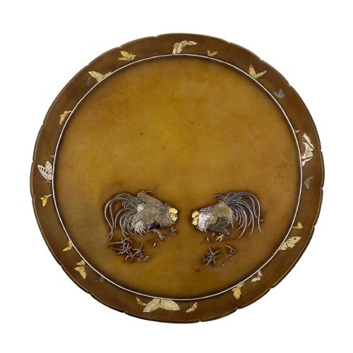 a japanese bronze charger from the workshop of nogawa meiji period - CATEGORY: ANTIQUE METAL - DATED 19TH CENTURY