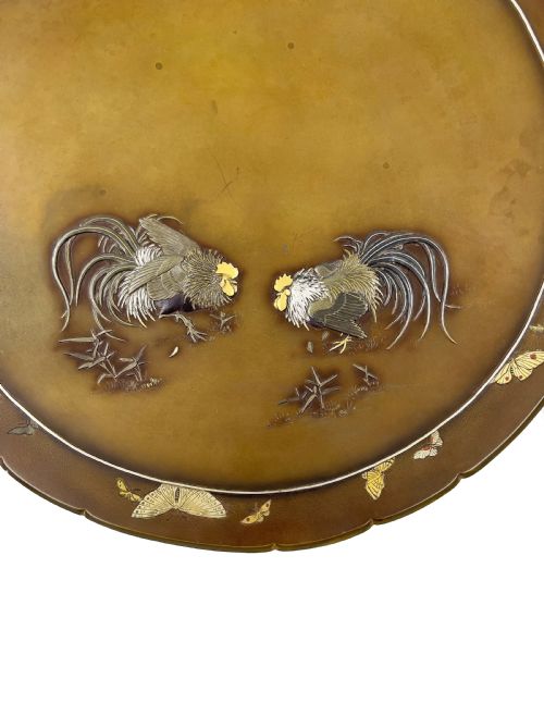 A JAPANESE BRONZE CHARGER FROM THE WORKSHOP OF NOGAWA MEIJI PERIOD - ADDITIONAL PHOTO 2