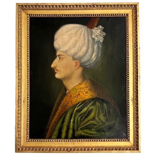 exquisite 18th century oil on canvas portrait of suleyman the magnificent - CATEGORY: ANTIQUE ART - DATED 18TH CENTURY