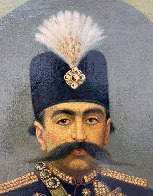 A PORTRAIT OF MUZAFFAR ALDIN SHAH QAJAR PERSIA SIGNED BY THE ROYAL PAINTER MUSAWWIR ALMULK - ADDITIONAL PHOTO 3