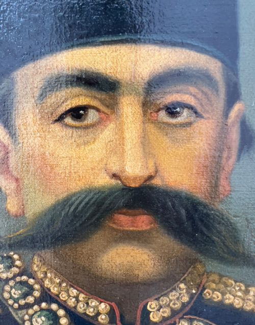 A PORTRAIT OF MUZAFFAR ALDIN SHAH QAJAR PERSIA SIGNED BY THE ROYAL PAINTER MUSAWWIR ALMULK - ADDITIONAL PHOTO 5
