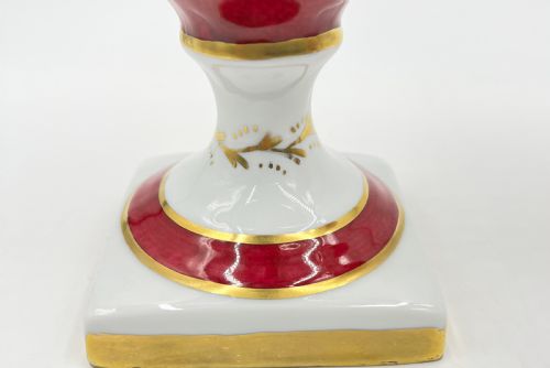 PAIR OF PORCELAIN EMPIRE STYLE VASES MARKED PARIS - ADDITIONAL PHOTO 5