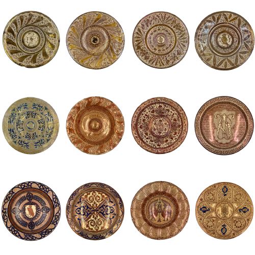 collection of twelve hispanomoresque earthenware chargers 16th 19th century - CATEGORY: ANTIQUE CERAMICS - DATED 16TH CENTURY