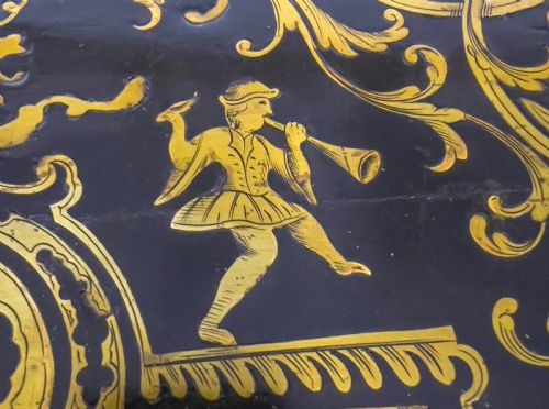 A 19TH CENTURY BRASS INLAID FRENCH BOULLE STYLE DESK - ADDITIONAL PHOTO 10