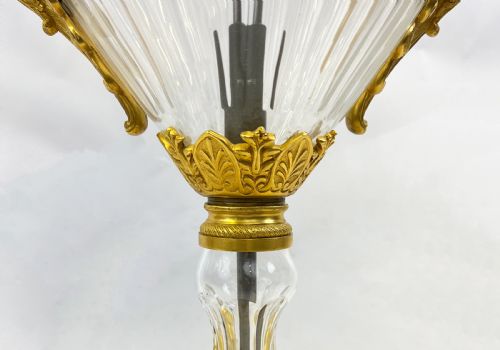 LARGE PAIR OF FRENCH ANTIQUE ORMOLUMOUNTED CUTGLASS VASES FITTED AS LAMPS - ADDITIONAL PHOTO 9