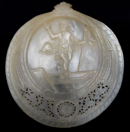 LATE 19TH CENTURY ANTIQUE JERUSALEM MOTHER OF PEARL SHELL CARVED PLAQUES - ADDITIONAL PHOTO 5