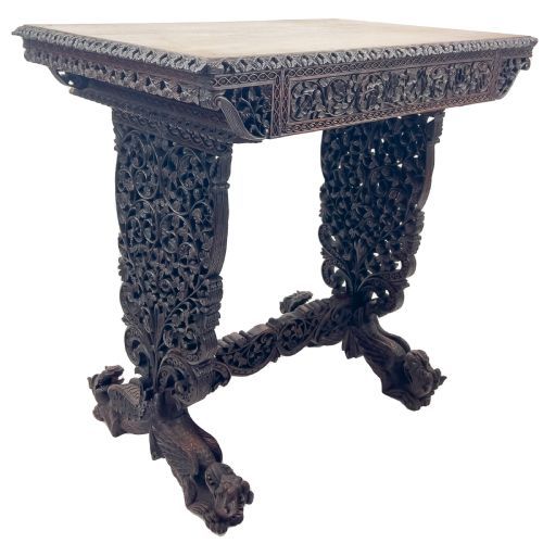 a fine 19th century carved angloindian work table - CATEGORY: ANTIQUE TABLES - DATED 19TH CENTURY