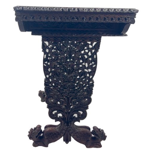 A FINE 19TH CENTURY CARVED ANGLOINDIAN WORK TABLE - ADDITIONAL PHOTO 1