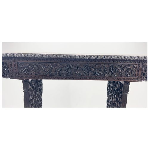 A FINE 19TH CENTURY CARVED ANGLOINDIAN WORK TABLE - ADDITIONAL PHOTO 5