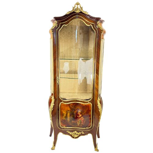 FRENCH ORMOLU MOUNTED AND PAINTED PANEL VITRINE DISPLAY CABINET - ADDITIONAL PHOTO 1
