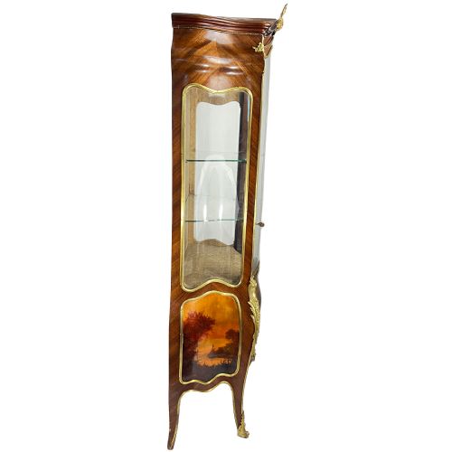 FRENCH ORMOLU MOUNTED AND PAINTED PANEL VITRINE DISPLAY CABINET - ADDITIONAL PHOTO 4