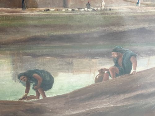 ON THE BANKS OF THE NILE LARGE OIL ON CANVAS BY FREDERICK GOODALL RA - ADDITIONAL PHOTO 5