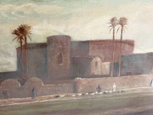 ON THE BANKS OF THE NILE LARGE OIL ON CANVAS BY FREDERICK GOODALL RA - ADDITIONAL PHOTO 8