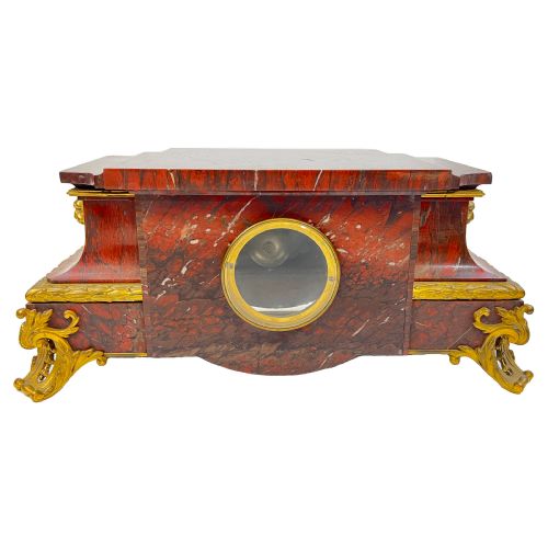 LATE 19TH CENTURY GRIOTTE MARBLE MANTEL CLOCK BY FERDINAND BARBEDIENNE - ADDITIONAL PHOTO 3