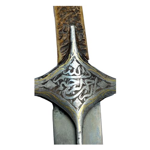 A SAFAVID GOLD DAMASCENED STEEL SWORD SHAMSHIR 17TH CENTURY - ADDITIONAL PHOTO 2