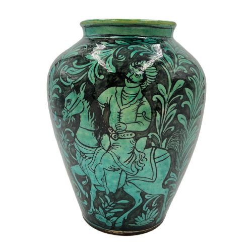 19th century turquoise glazed qajar pottery vase - CATEGORY: ANTIQUE VASES - DATED 19TH CENTURY