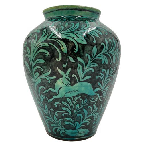 19TH CENTURY TURQUOISE GLAZED QAJAR POTTERY VASE - ADDITIONAL PHOTO 2