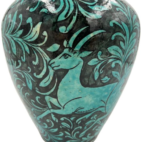 19TH CENTURY TURQUOISE GLAZED QAJAR POTTERY VASE - ADDITIONAL PHOTO 3
